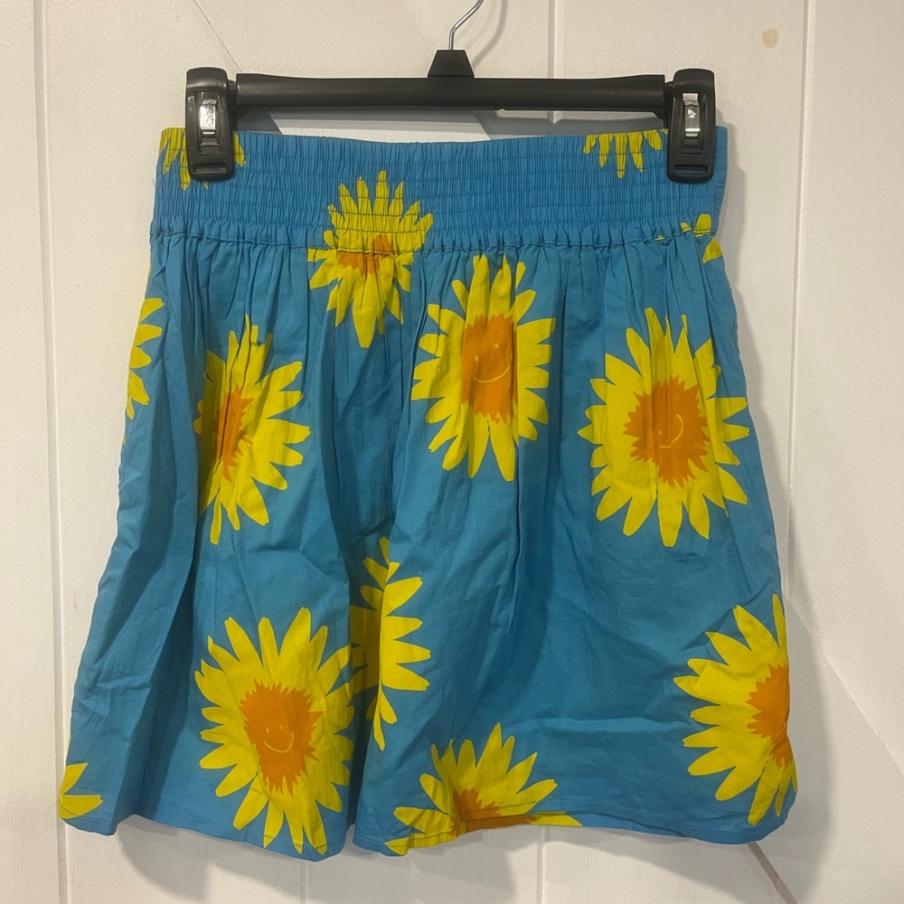 Stella McCartney Kids Blue and Yellow Floral Skirt - Picture 2 of 3